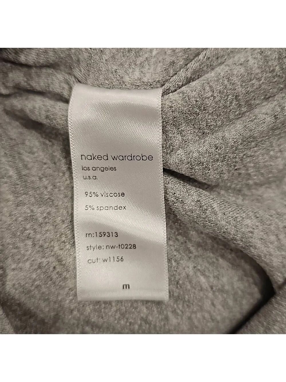 Naked Wardrobe THE NW CROP TOP IN HEATHER GREY Sz M - Picture 9 of 9